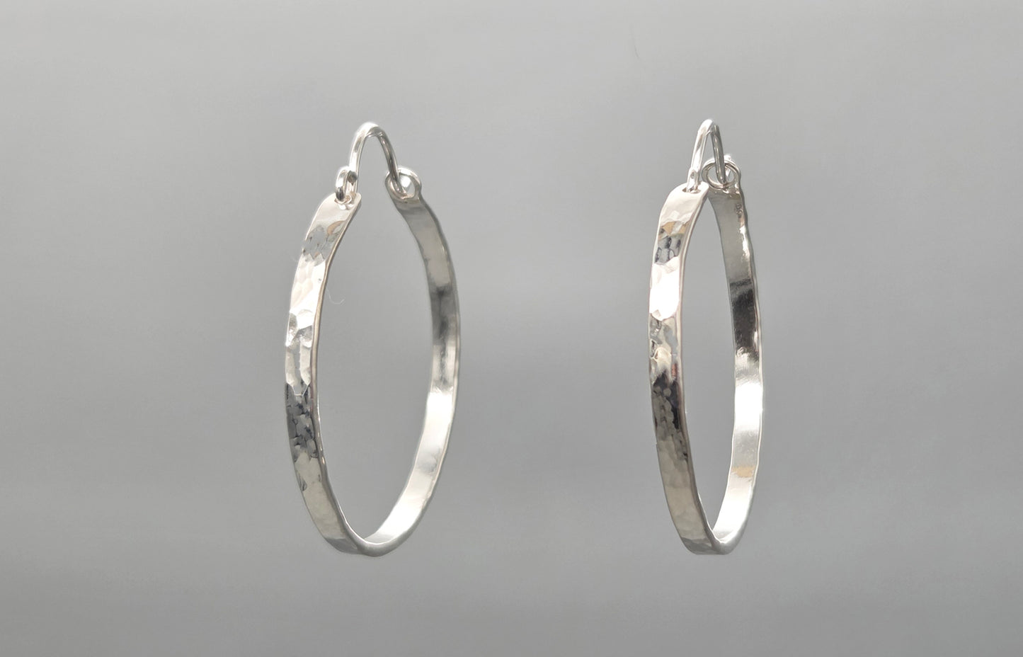 Classic Hoops - lightly hammered finish - 30mm