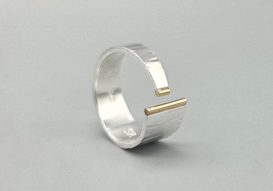 Double Gold Sided Open Band Ring