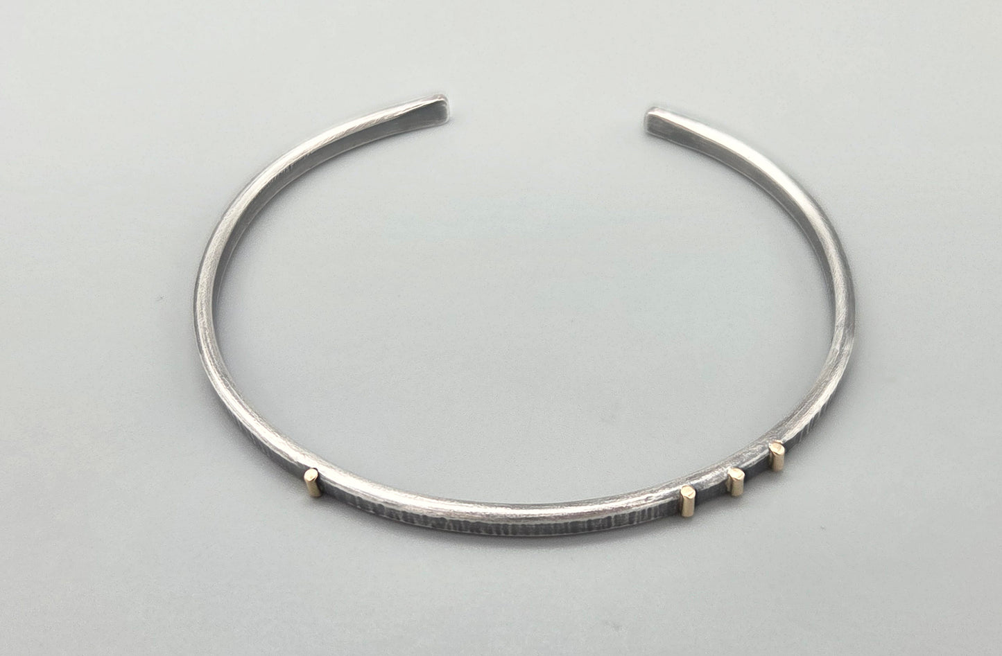 Heavy Textured Silver Cuff with Gold accents