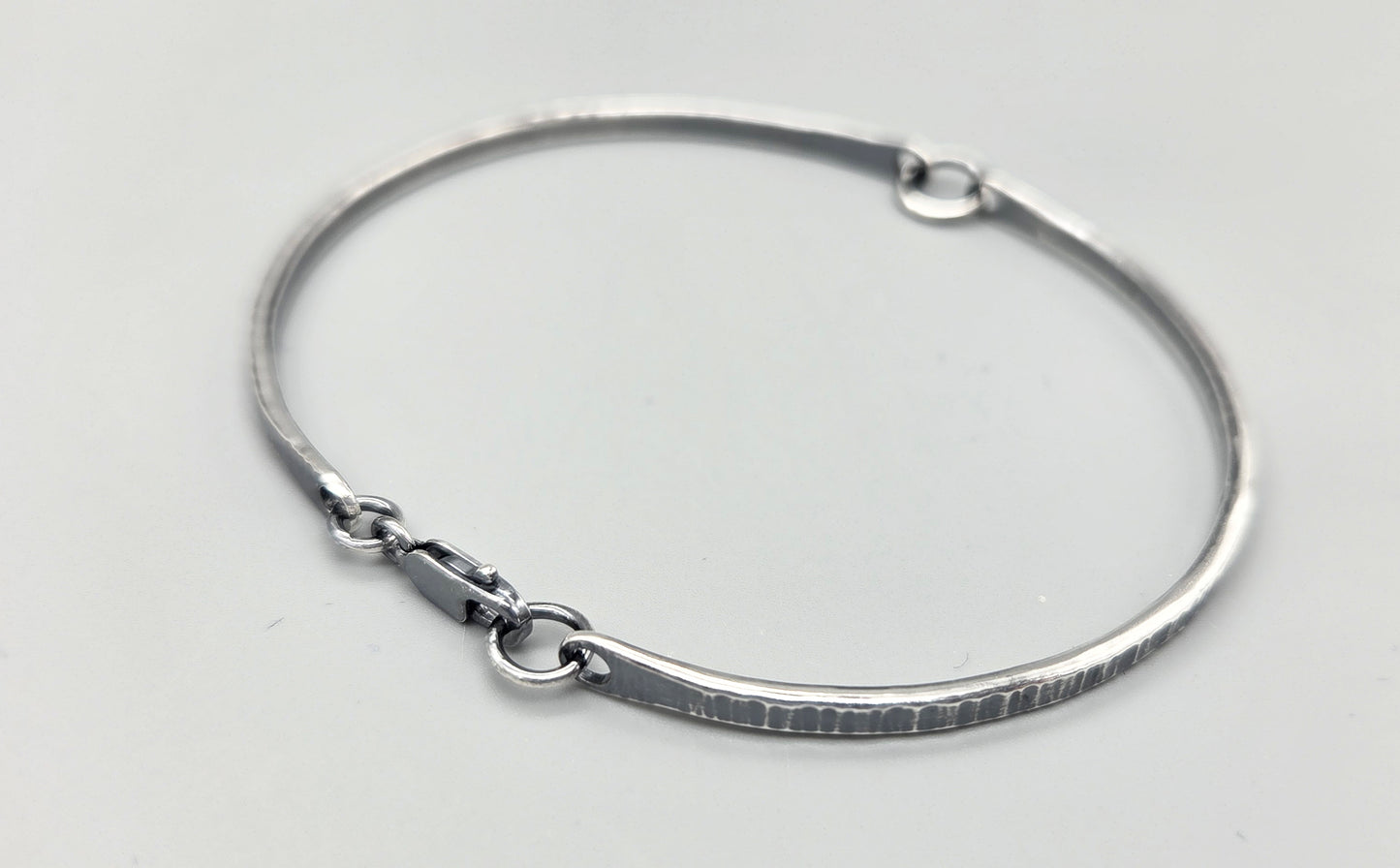 Modified Bangle with Lobster Clasp - Oxidized