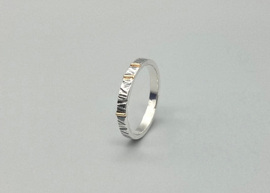 Silver and Gold Mixed Metal Stackable Band