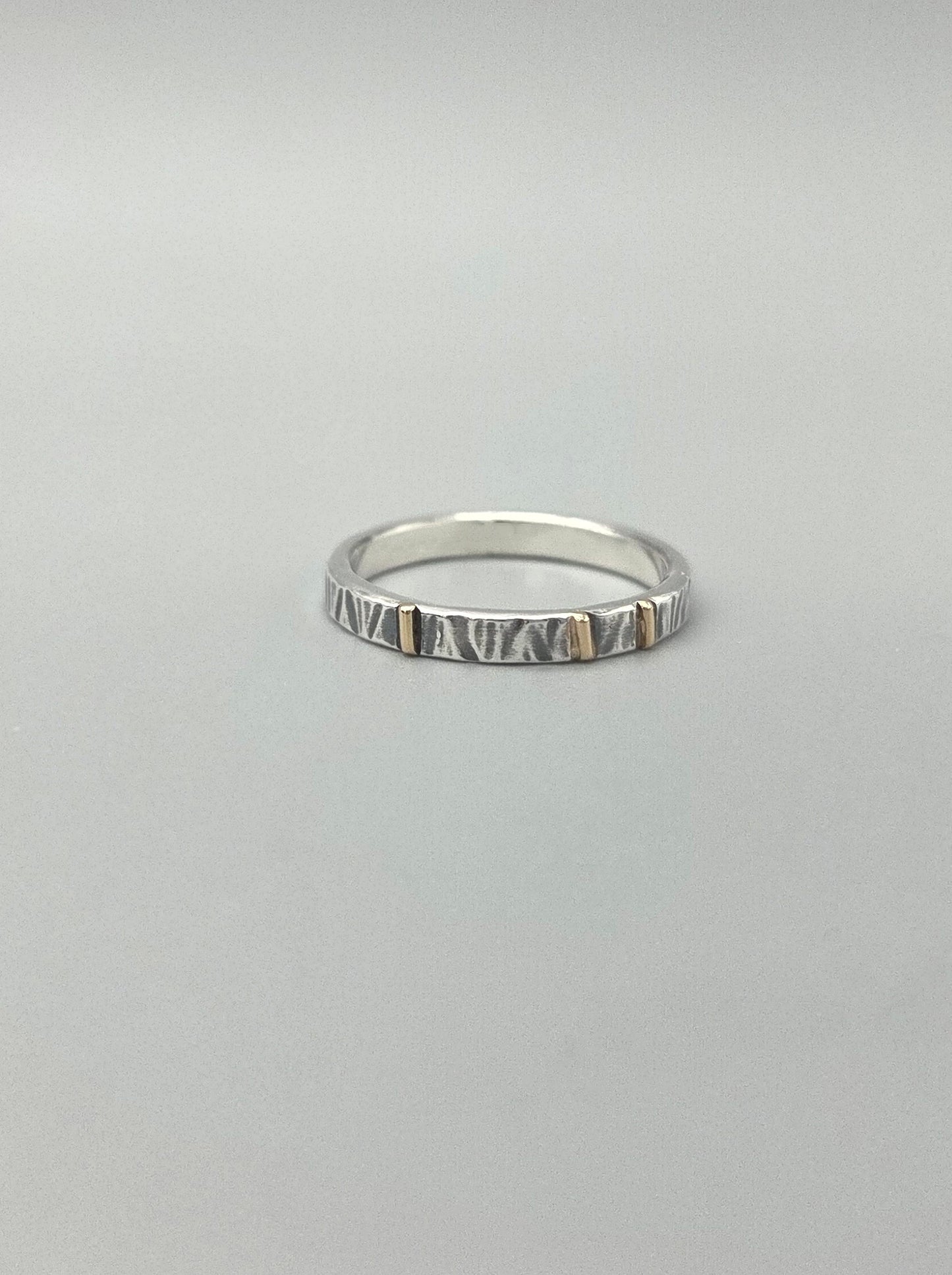 Silver and Gold Mixed Metal Stackable Band