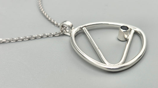 Trillion Angle London Blue Topaz Pendant