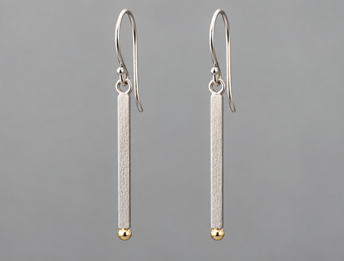Mixed Metal Gold Drop Earrings