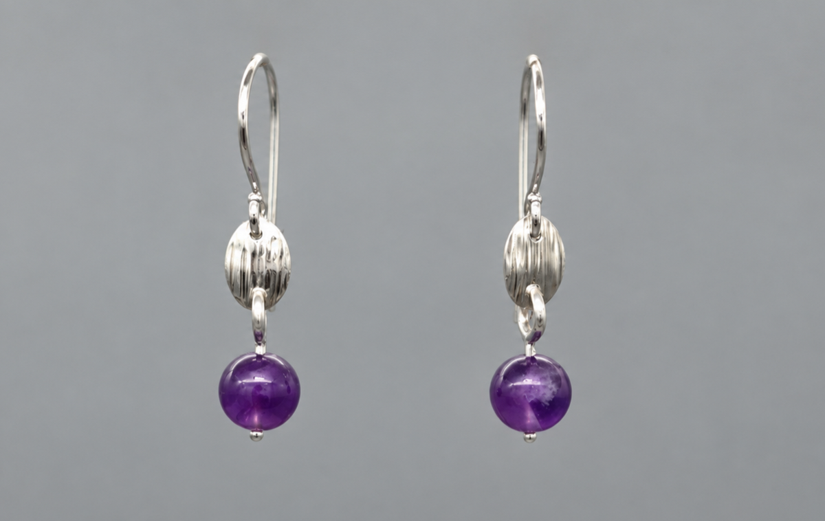 Amethyst Asteria Oval Drops