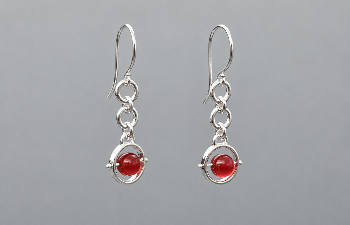 Carnelian Globe Earrings