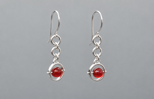 Carnelian Globe Earrings