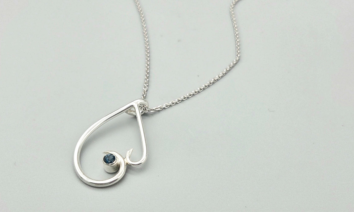 Freeform Pendant with London Blue Topaz