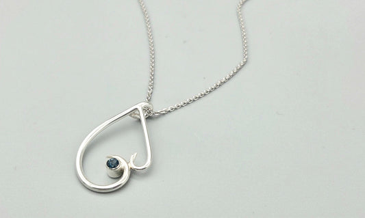 Freeform Pendant with London Blue Topaz