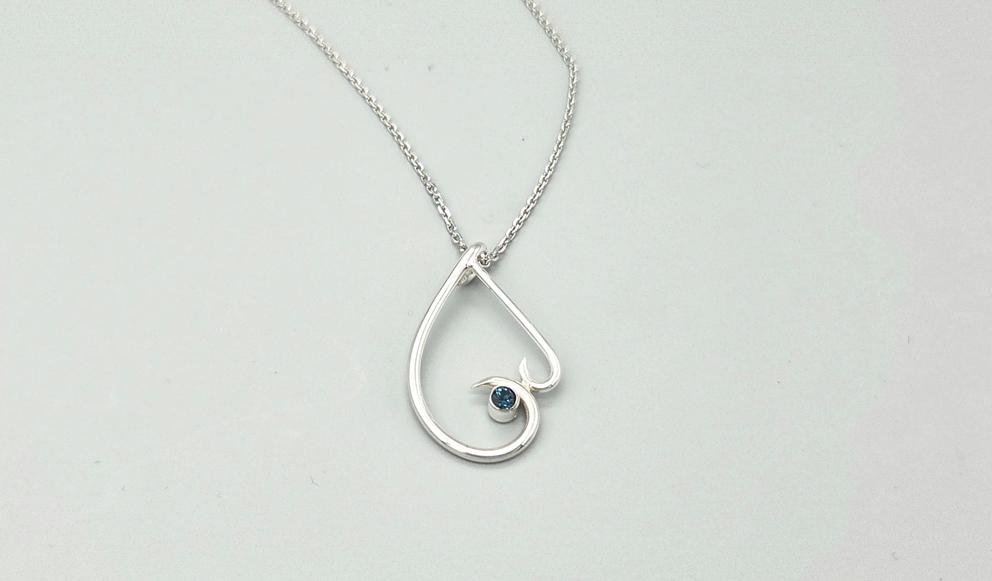 Freeform Pendant with London Blue Topaz