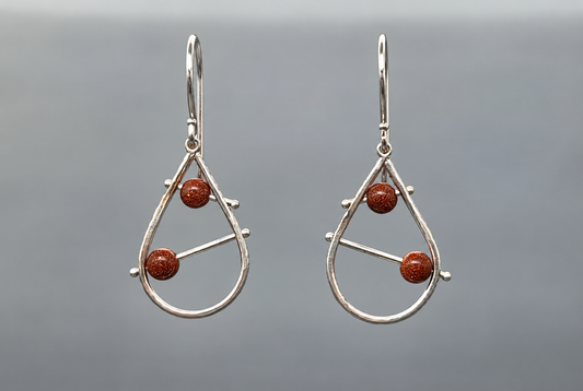 Shooting Stars Goldstone Teardrop Earrings