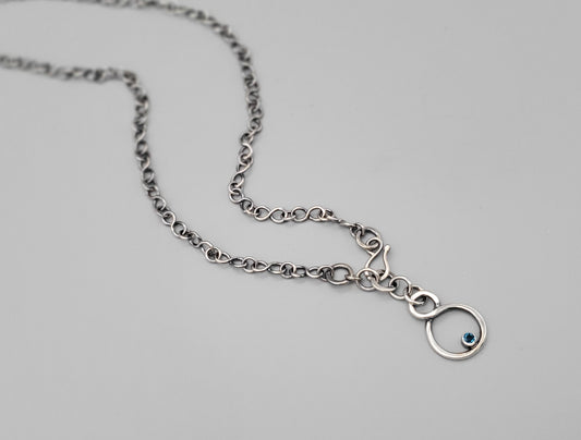 Infinity front Drop London Blue Topaz Necklace
