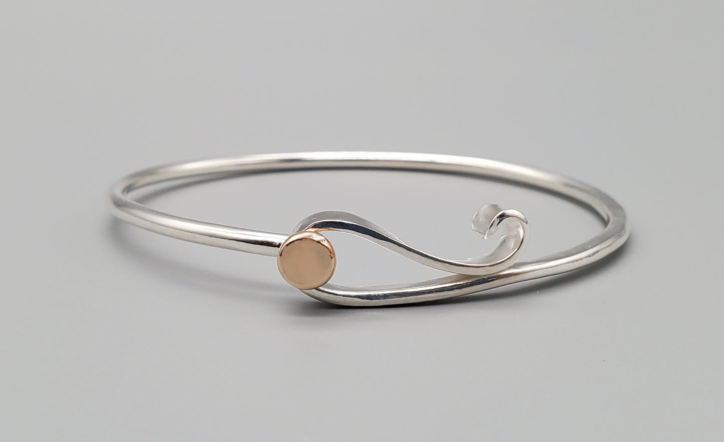 Loop and Nail Mixed Metal Bangle