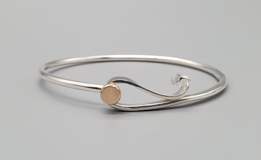Loop and Nail Mixed Metal Bangle