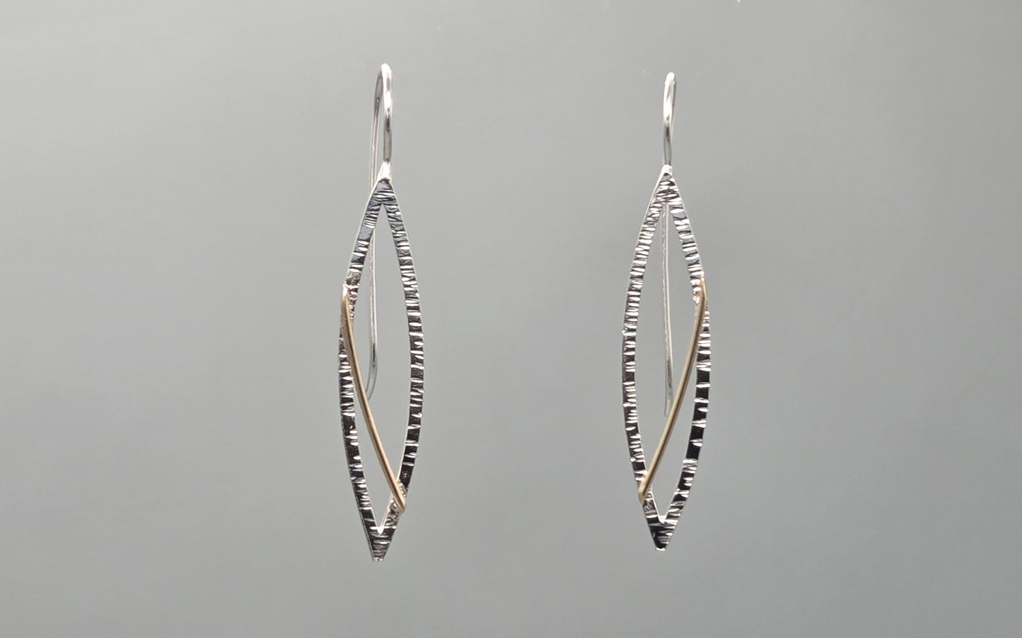 Mixed Metal Marquise Earrings