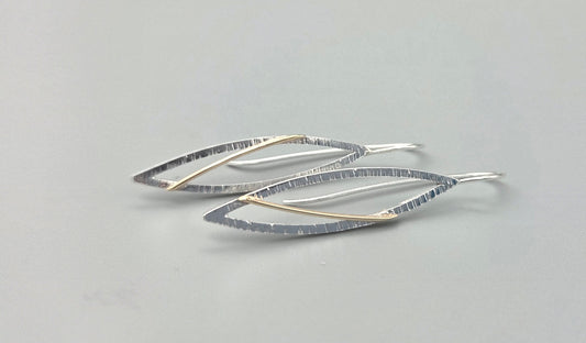Mixed Metal Marquise Earrings