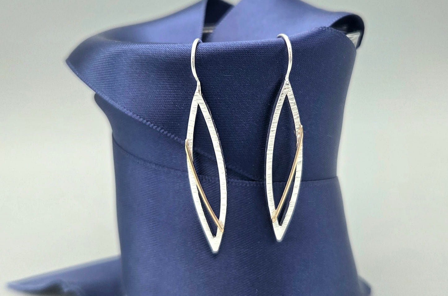 Mixed Metal Marquise Earrings