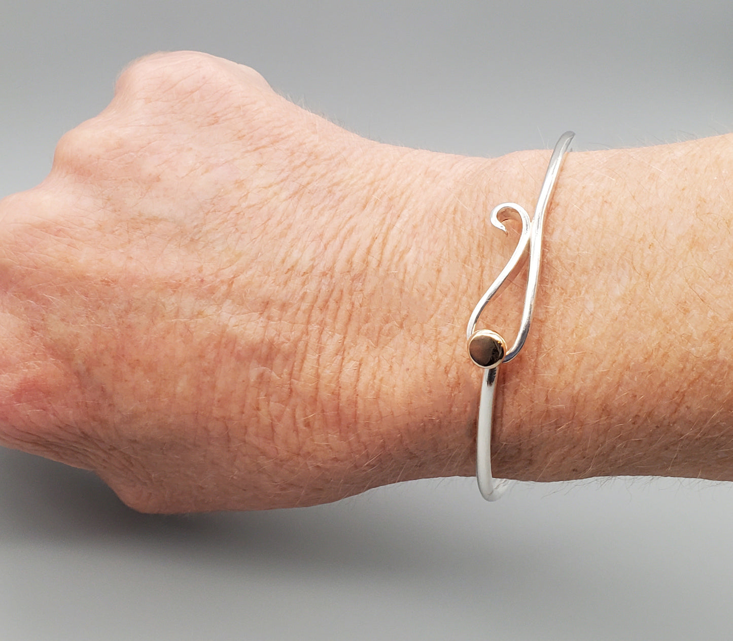 Loop and Nail Mixed Metal Bangle