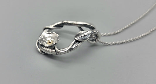 Nature Inspired Mixed Metal Petal Pendant