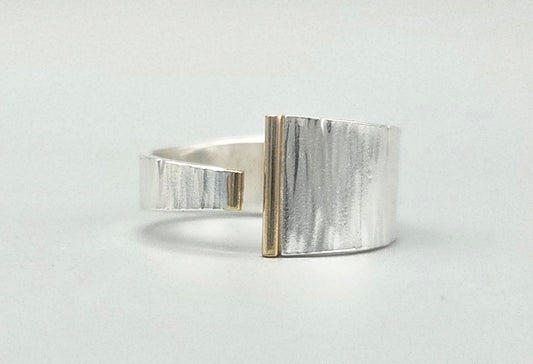 Double Gold Sided Open Band Ring