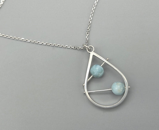 Shooting Stars Larimar Teardrop Pendant