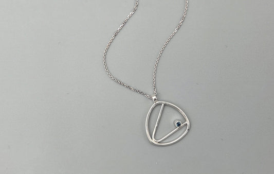 Trillion Angle London Blue Topaz Pendant