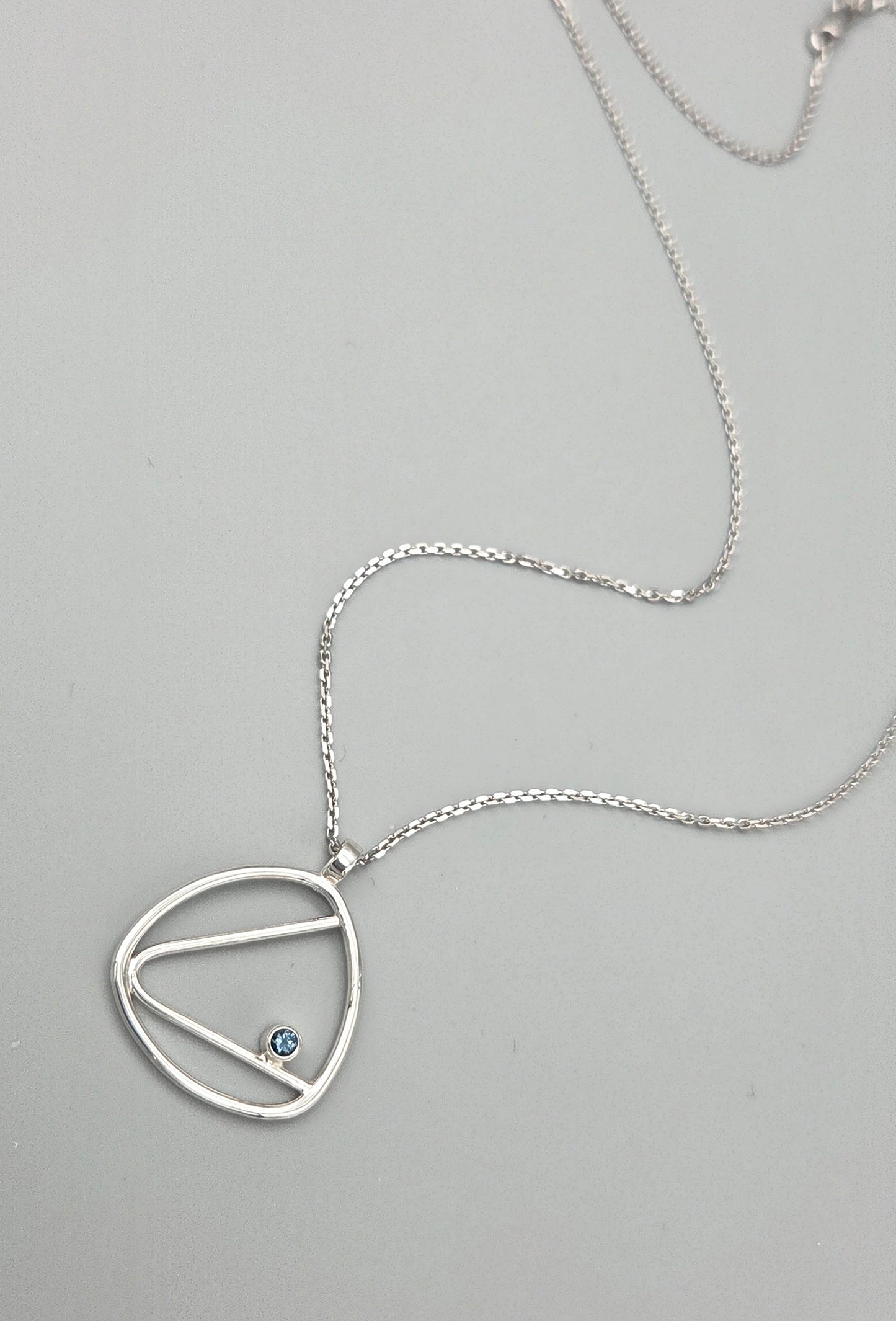 Trillion Angle London Blue Topaz Pendant