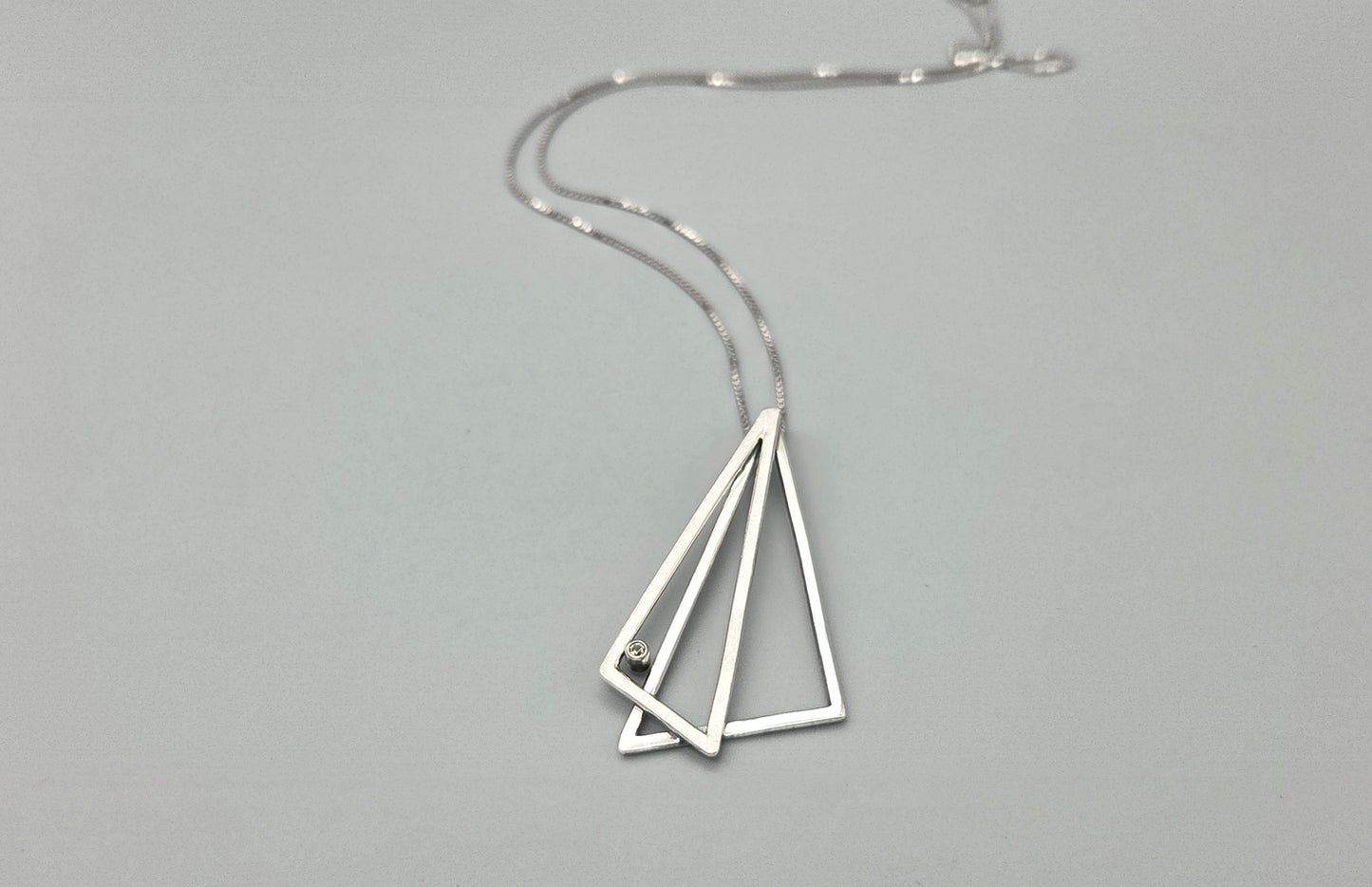 Double Angled Peridot Pendant Necklace