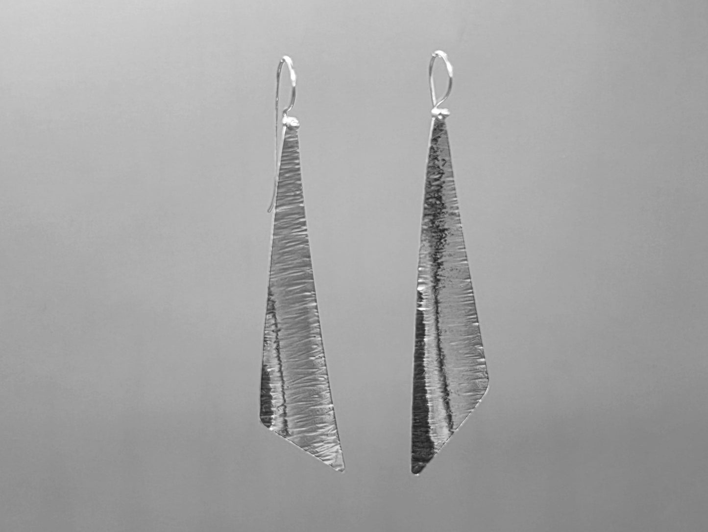Angle Textured attached Earwire Earrings Long