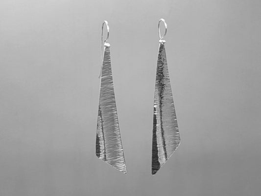 Angle Textured attached Earwire Earrings Long