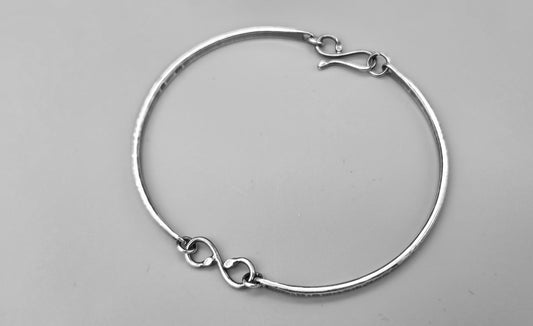 Modified Bangle with S Clasp - Oxidized