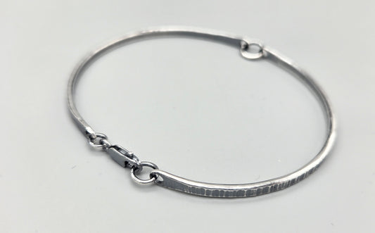 Modified Bangle with Lobster Clasp - Oxidized