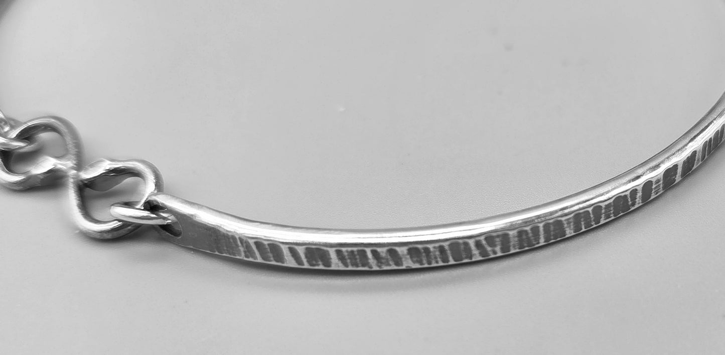 Modified Bangle with S Clasp - Oxidized