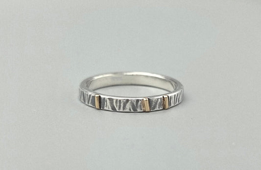 Silver and Gold Mixed Metal Stackable Band