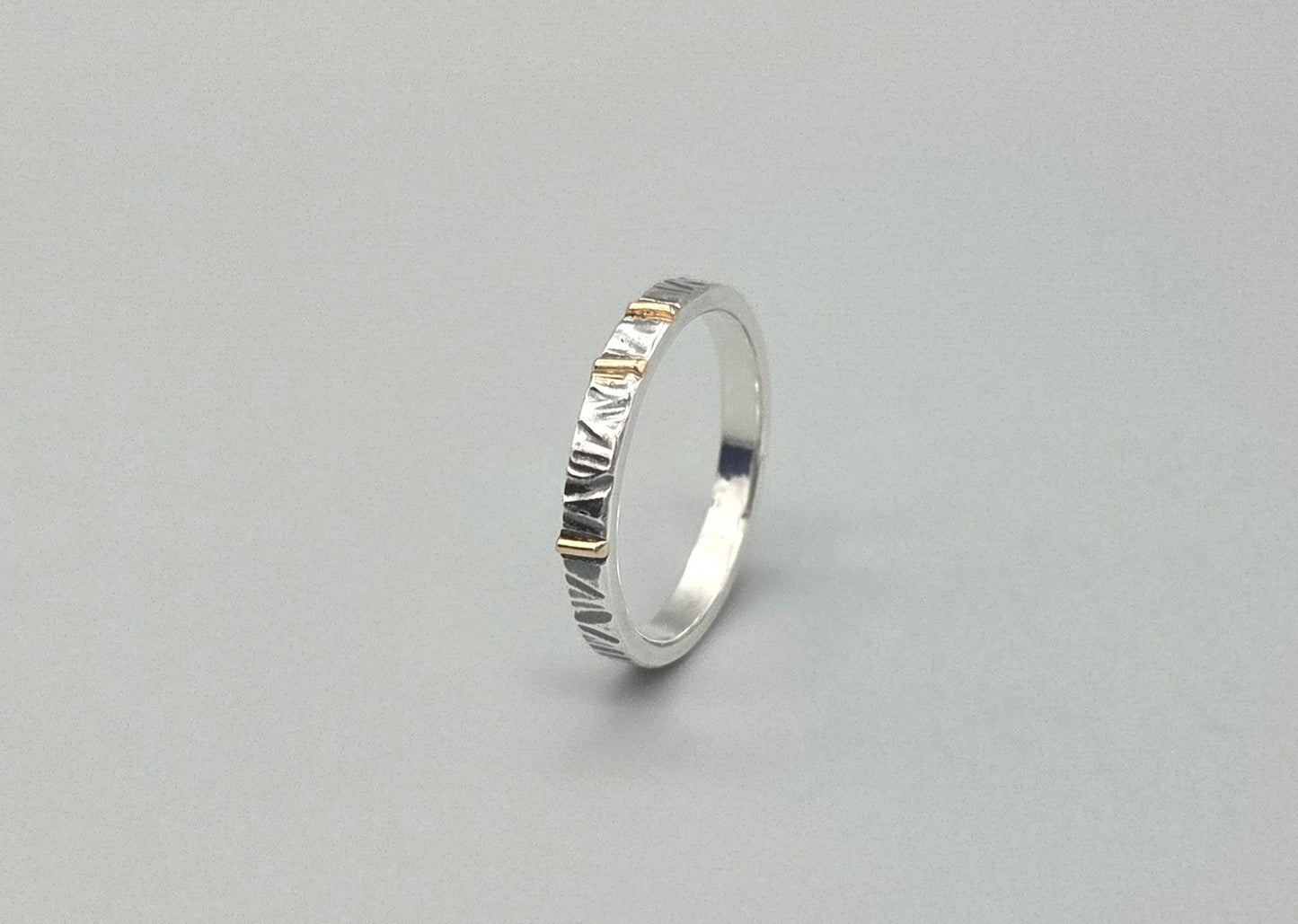 Silver and Gold Mixed Metal Stackable Band