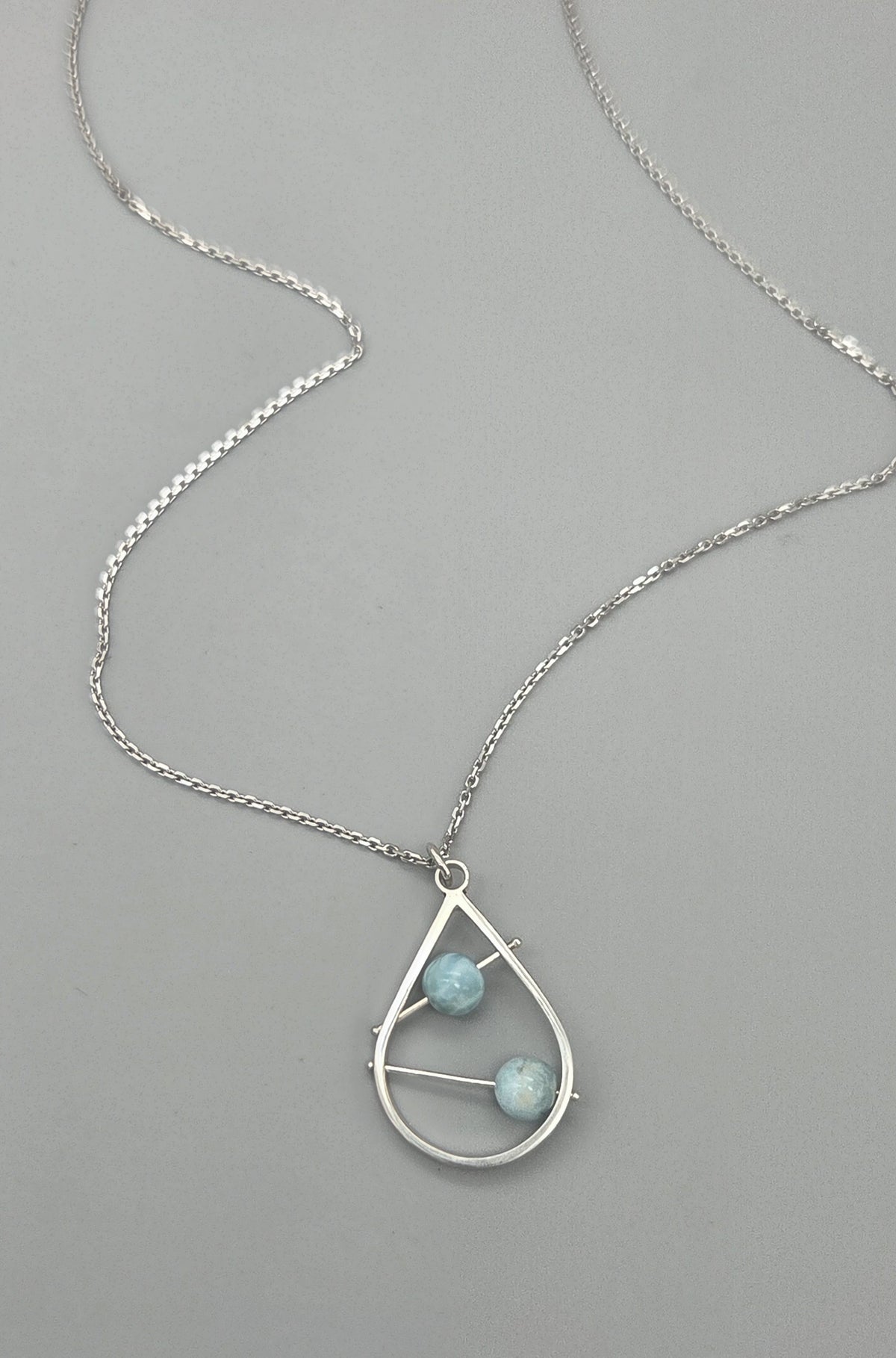 Shooting Stars Larimar Teardrop Pendant