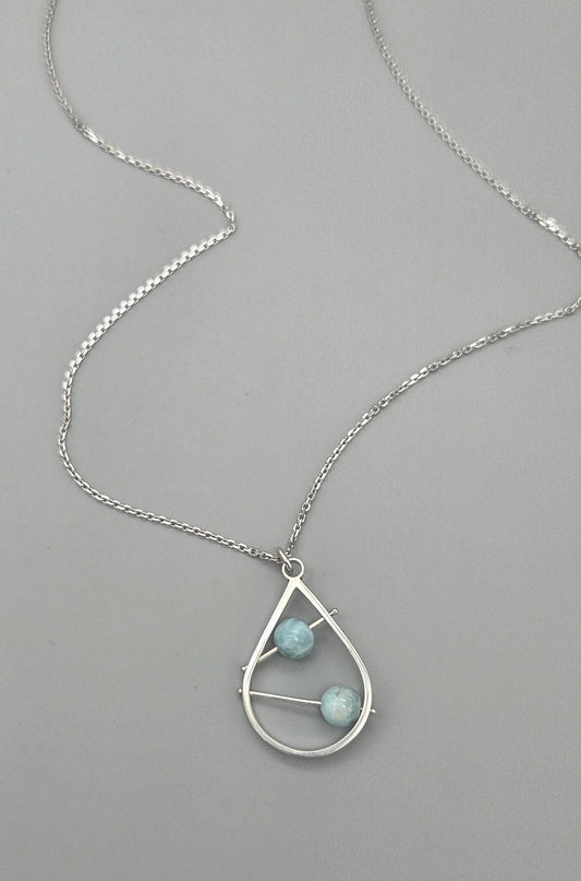 Shooting Stars Larimar Teardrop Pendant