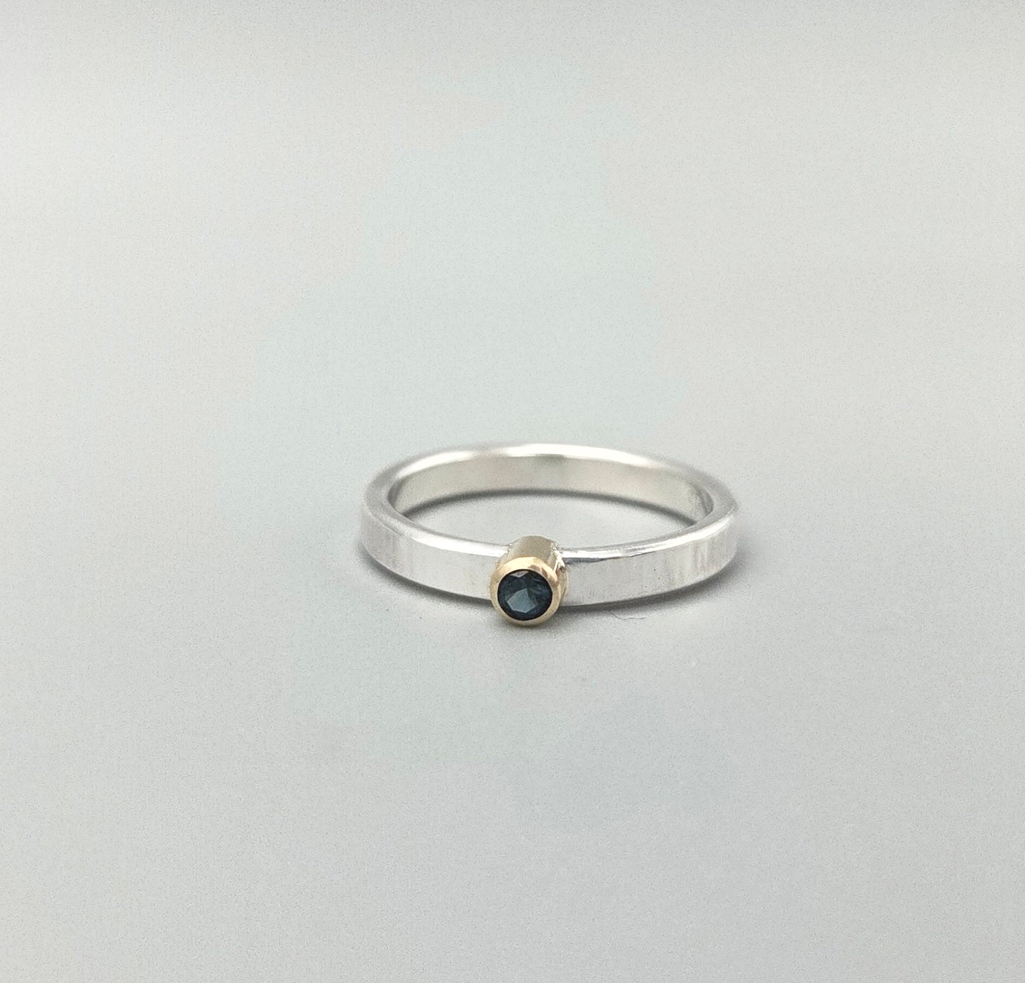 Silver and Gold London Blue Topaz Ring